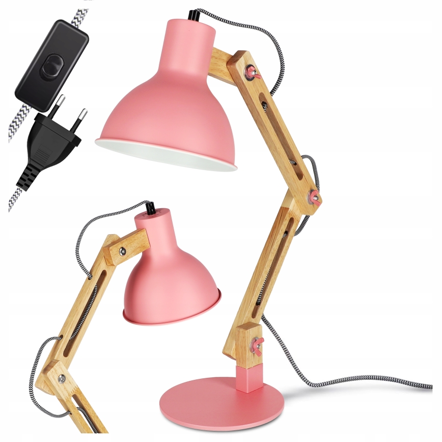 Lámpara de mesa 1xE27/40W/230V rosa