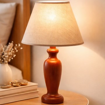 Lámpara de mesa AMFORA 1xE27/60W/230V marrón/haya