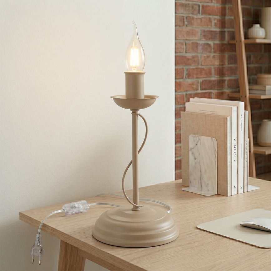 Lámpara de mesa ANTON 1xE14/60W/230V beige