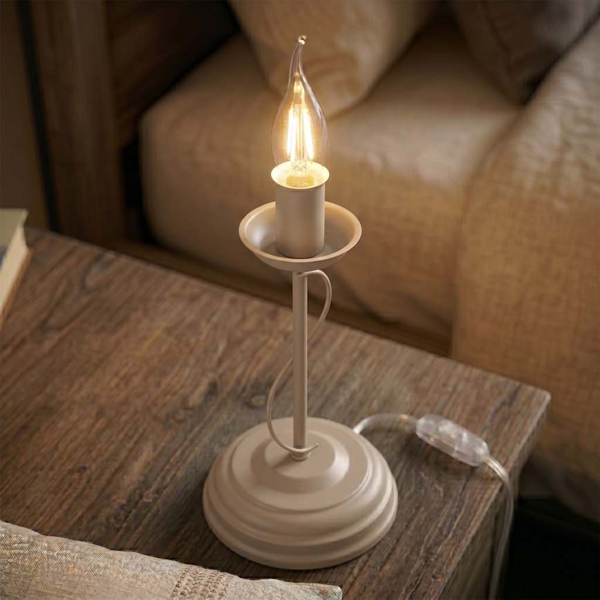 Lámpara de mesa ANTON 1xE14/60W/230V beige