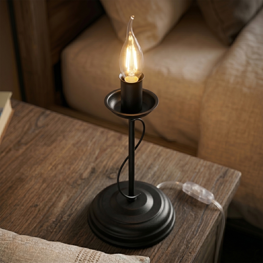 Lámpara de mesa ANTON 1xE14/60W/230V negra