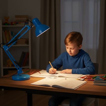 Lámpara de mesa AURIQ 1xE27/60W/230V azul