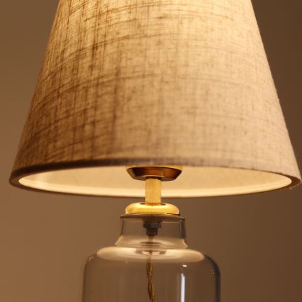 Lámpara de mesa AYD 1xE27/40W/230V gris/transparente