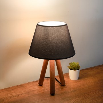 Lámpara de mesa AYD 1xE27/40W/230V marrón/negro