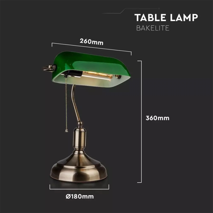 Lámpara de mesa BANKER 1xE27/60W/230V