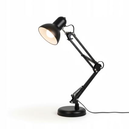 Lámpara de mesa con pinza 2 en 1 1xE27/60W/230V negra