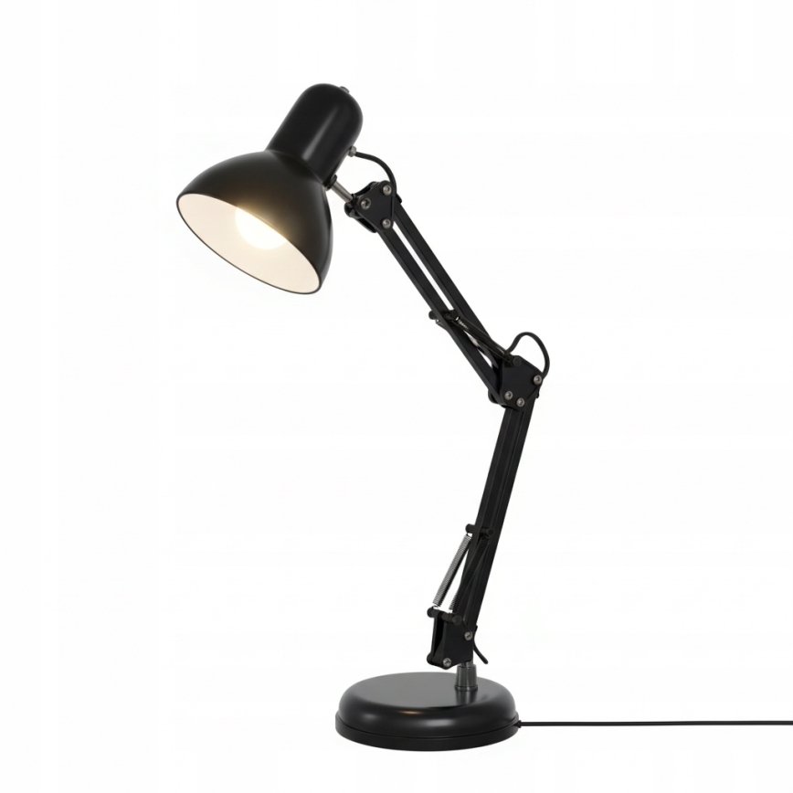 Lámpara de mesa con pinza 2 en 1 1xE27/60W/230V negra