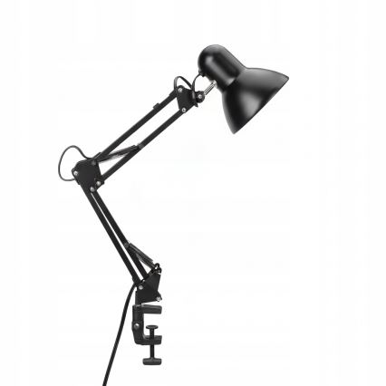 Lámpara de mesa con pinza 2 en 1 1xE27/60W/230V negra