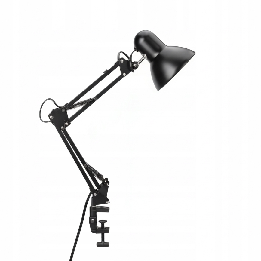 Lámpara de mesa con pinza 2 en 1 1xE27/60W/230V negra