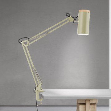 Lámpara de mesa con pinza GILI 1xE27/40W/230V verde