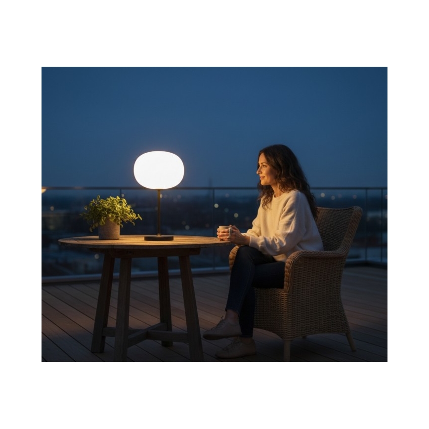 Lámpara de mesa exterior recargable LED regulable VENEZIA LED/2W/5V 2700K IP54 4000 mAh negra