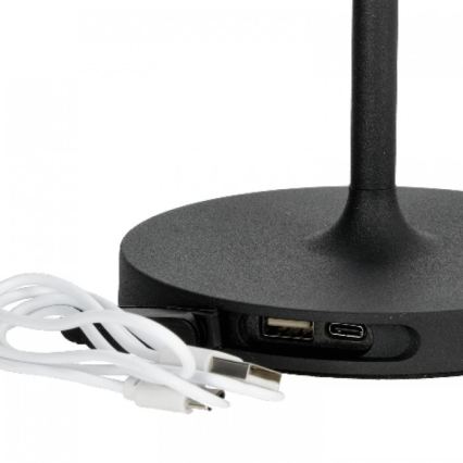 Lámpara de mesa exterior recargable LED regulable VENEZIA LED/2W/5V 2700K IP54 4000 mAh negra