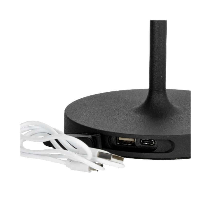 Lámpara de mesa exterior recargable LED regulable VENEZIA LED/2W/5V 2700K IP54 4000 mAh negra