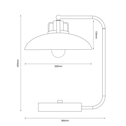 Lámpara de mesa FELIX 1xE27/60W/230V blanco