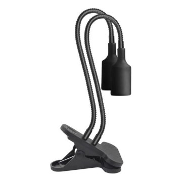 Lámpara de mesa flexible con clip para cultivo de plantas PLANTY 2xE27/30W/230V negra