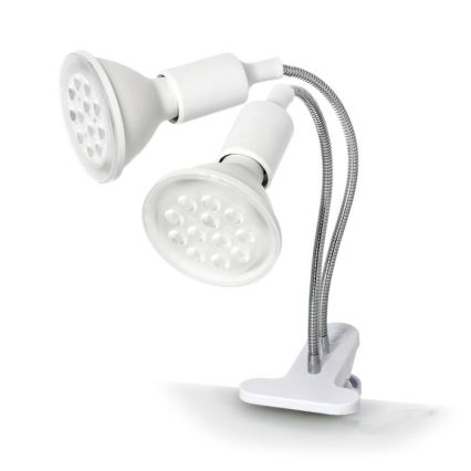 Lámpara de mesa flexible con clip para cultivo de plantas PLANTY 2xE27/30W/230V blanca