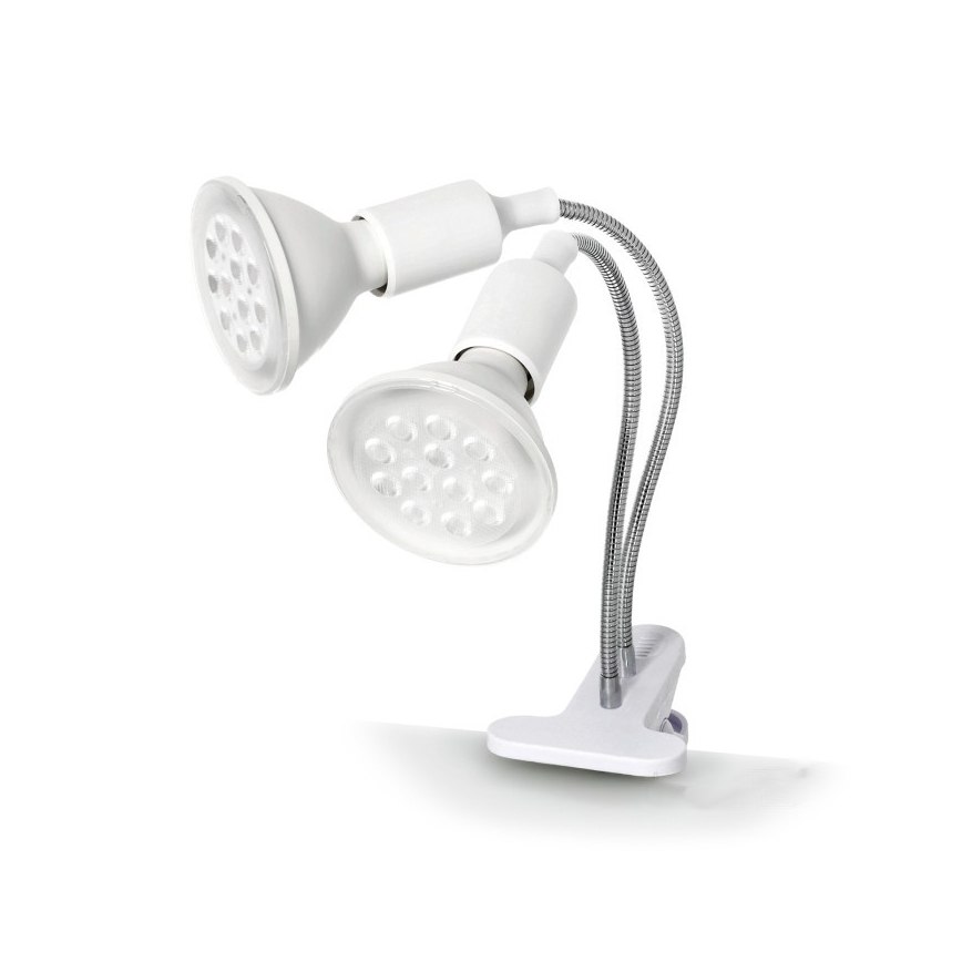 Lámpara de mesa flexible con clip para cultivo de plantas PLANTY 2xE27/30W/230V blanca