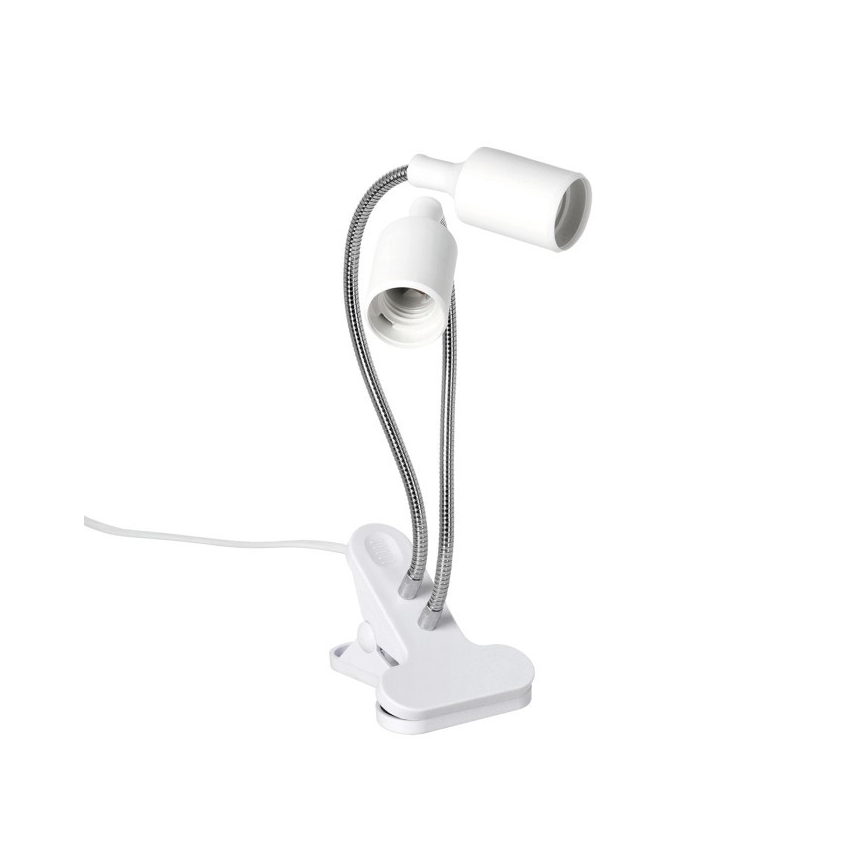 Lámpara de mesa flexible con clip para cultivo de plantas PLANTY 2xE27/30W/230V blanca