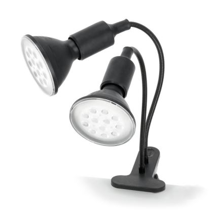 Lámpara de mesa flexible con clip para cultivo de plantas PLANTY 2xE27/30W/230V negra