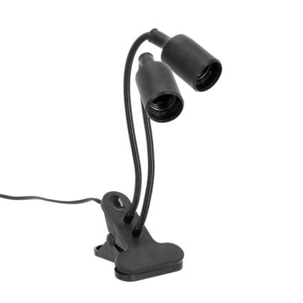 Lámpara de mesa flexible con clip para cultivo de plantas PLANTY 2xE27/30W/230V negra