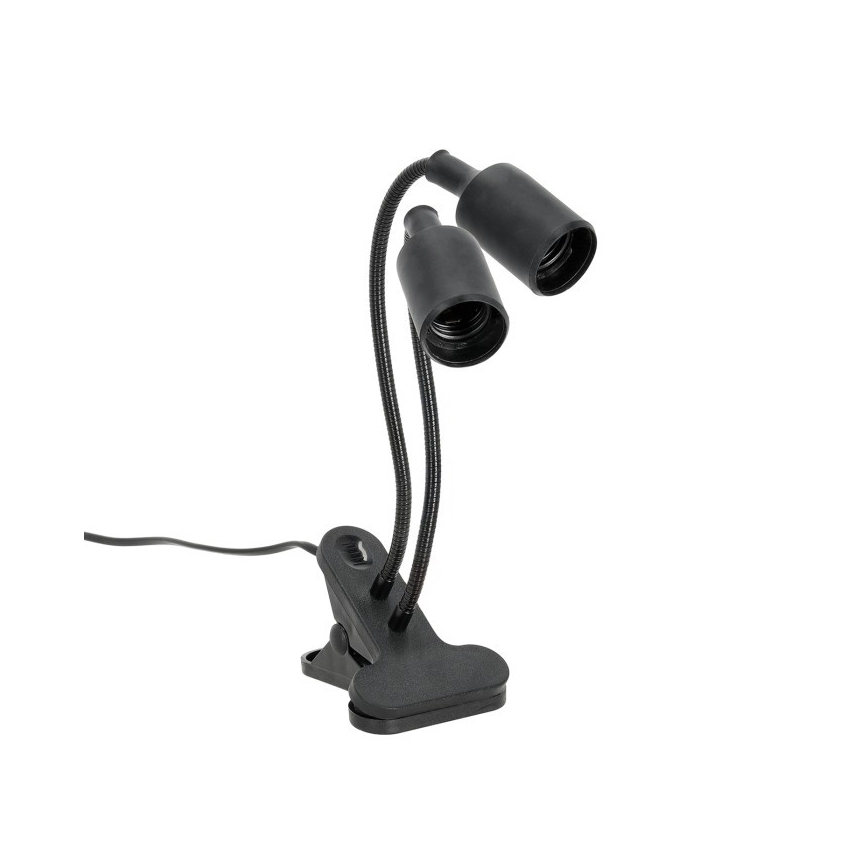 Lámpara de mesa flexible con clip para cultivo de plantas PLANTY 2xE27/30W/230V negra