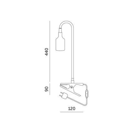 Lámpara de mesa flexible con clip para cultivo de plantas PLANTY 1xE27/30W/230V blanca