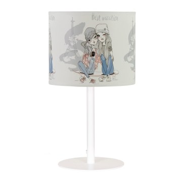 Lámpara de mesa infantil GIRLS VIBES 1x E27/60W/230V Ø 18 cm Paris