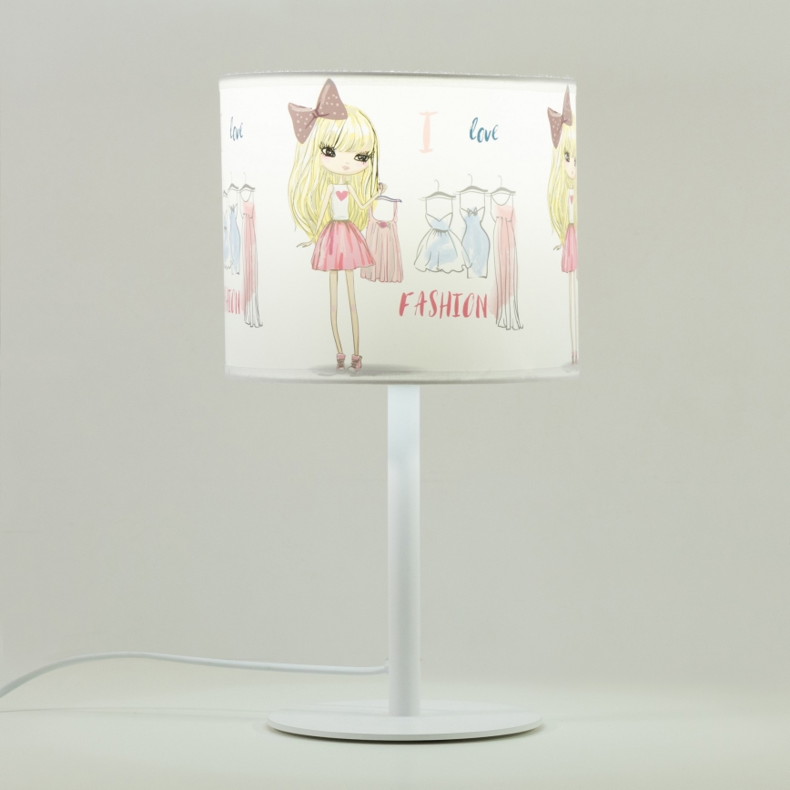 Lámpara de mesa infantil GIRLS VIBES 1xE27/60W/230V diámetro 18 cm Me encanta la moda