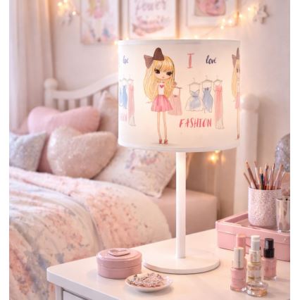 Lámpara de mesa infantil GIRLS VIBES 1xE27/60W/230V diámetro 18 cm Me encanta la moda