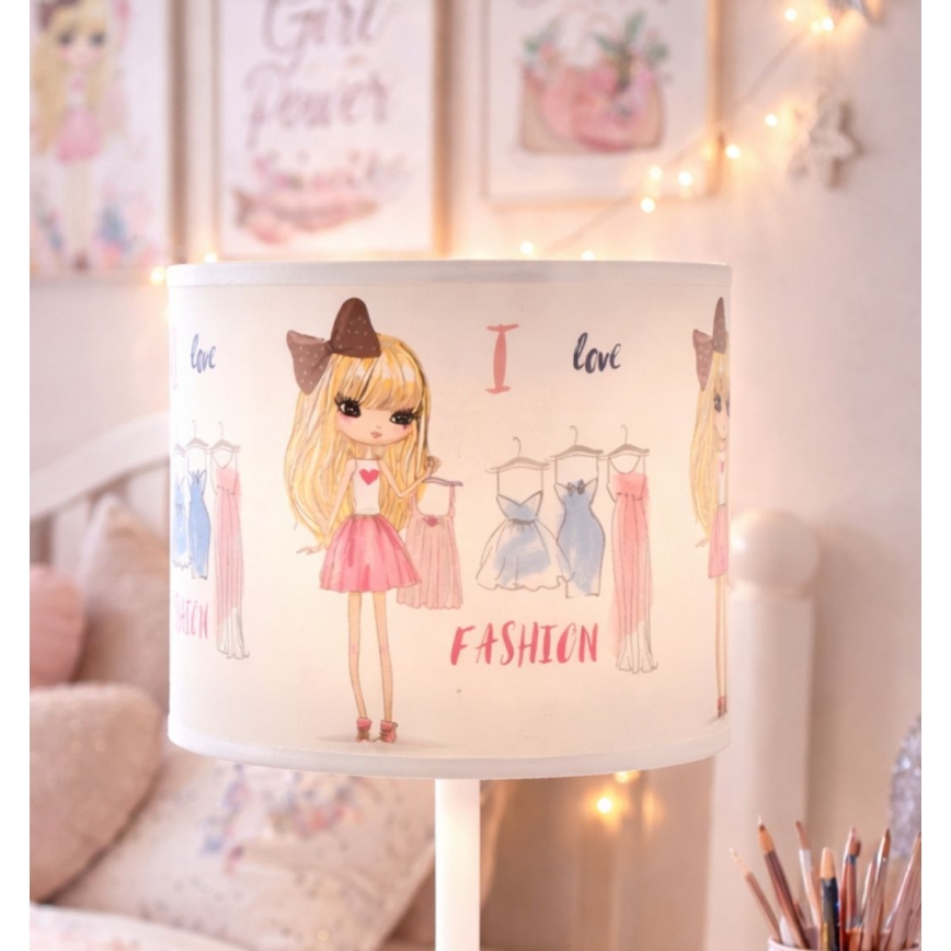 Lámpara de mesa infantil GIRLS VIBES 1xE27/60W/230V diámetro 18 cm Me encanta la moda