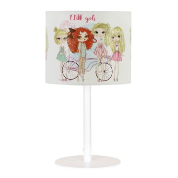 Lámpara de mesa infantil GIRLS VIBES 1xE27/60W/230V, diámetro 18 cm, para niñas