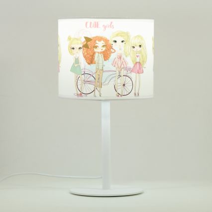 Lámpara de mesa infantil GIRLS VIBES 1xE27/60W/230V, diámetro 18 cm, para niñas