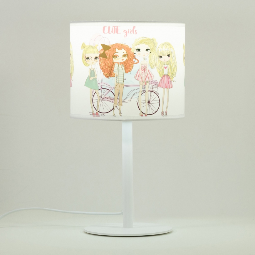 Lámpara de mesa infantil GIRLS VIBES 1xE27/60W/230V, diámetro 18 cm, para niñas