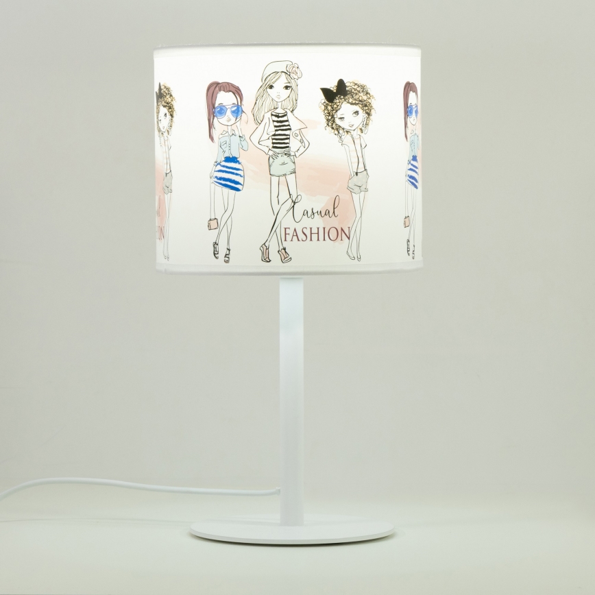 Lámpara de mesa infantil GIRLS VIBES 1xE27/60W/230V diámetro 18 cm para niñas