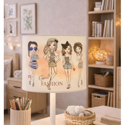 Lámpara de mesa infantil GIRLS VIBES 1xE27/60W/230V diámetro 18 cm para niñas
