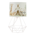 Lámpara de mesa infantil KIDS ROOM 1xE27/60W/230V, diámetro 18 cm, con motivos de animales