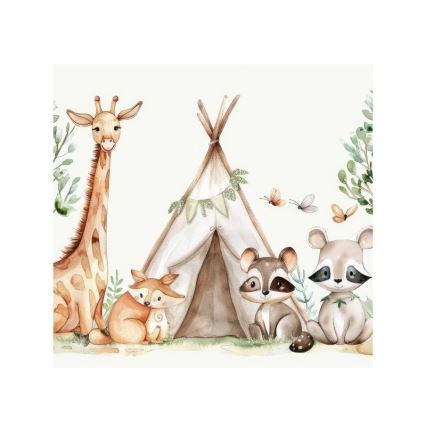 Lámpara de mesa infantil KIDS ROOM 1xE27/60W/230V, diámetro 18 cm, con motivos de animales