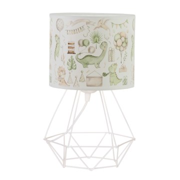 Lámpara de mesa infantil KIDS ROOM 1xE27/60W/230V diámetro 18 cm dinosaurio