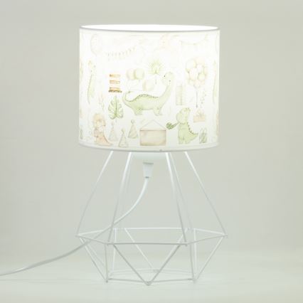 Lámpara de mesa infantil KIDS ROOM 1xE27/60W/230V diámetro 18 cm dinosaurio