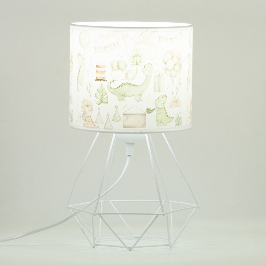 Lámpara de mesa infantil KIDS ROOM 1xE27/60W/230V diámetro 18 cm dinosaurio