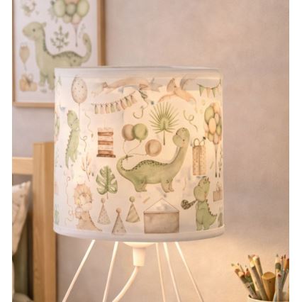 Lámpara de mesa infantil KIDS ROOM 1xE27/60W/230V diámetro 18 cm dinosaurio