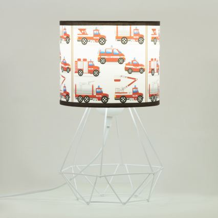 Lámpara de mesa infantil KIDS ROOM 1xE27/60W/230V, diámetro 18 cm, diseño Bomberos