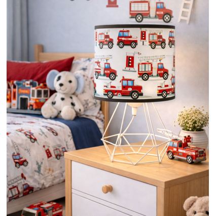 Lámpara de mesa infantil KIDS ROOM 1xE27/60W/230V, diámetro 18 cm, diseño Bomberos