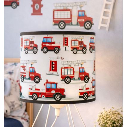Lámpara de mesa infantil KIDS ROOM 1xE27/60W/230V, diámetro 18 cm, diseño Bomberos