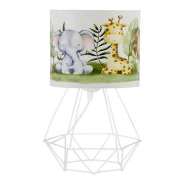 Lámpara de mesa infantil KIDS ROOM 1xE27/60W/230V, diámetro 18 cm, motivo jungla
