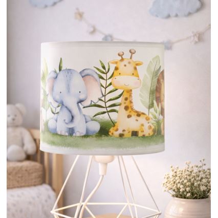 Lámpara de mesa infantil KIDS ROOM 1xE27/60W/230V, diámetro 18 cm, motivo jungla