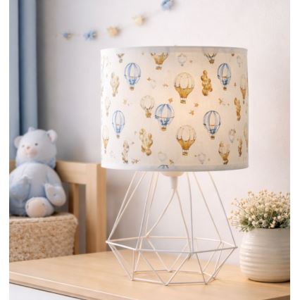 Lámpara de mesa infantil KIDS ROOM 1xE27/60W/230V Ø 18 cm, con diseño de globos