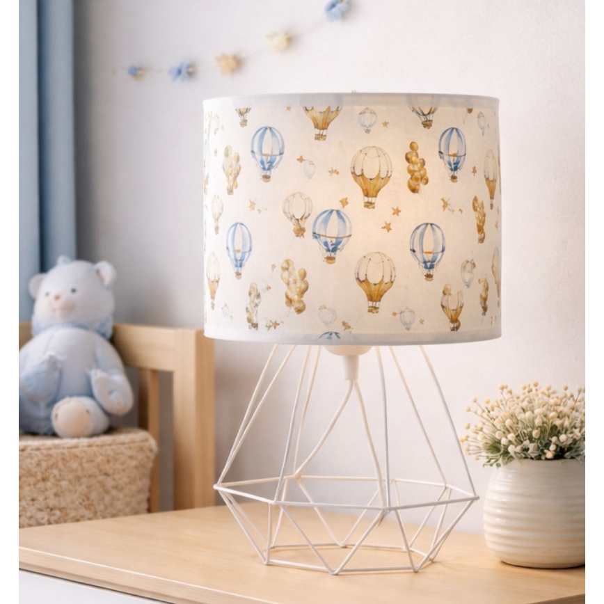 Lámpara de mesa infantil KIDS ROOM 1xE27/60W/230V Ø 18 cm, con diseño de globos
