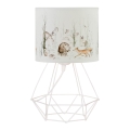 Lámpara de mesa infantil KIDS ROOM 1xE27/60W/230V Ø 18 cm con motivos de animales