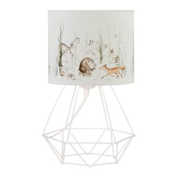 Lámpara de mesa infantil KIDS ROOM 1xE27/60W/230V Ø 18 cm con motivos de animales